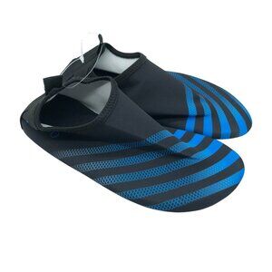 Cituo Boys Water Shoes Slip On Fabric Striped Blue Black Size 34/35 US 1/1.5